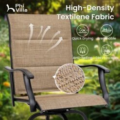 Outdoor Upgraded Padded Textilene All-Weather Swivel Bar Stools With Arms PHI VILLA 26 Outdoor Upgraded Padded Textilene All-Weather Swivel Bar Stools With Arms PHI VILLA -Phi Villa 2024.3.13 3