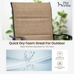 Outdoor Upgraded Padded Textilene All-Weather Swivel Bar Stools With Arms PHI VILLA 24 Outdoor Upgraded Padded Textilene All-Weather Swivel Bar Stools With Arms PHI VILLA -Phi Villa 2024.3.13 4