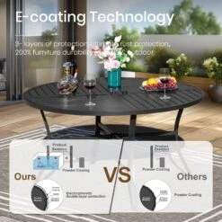 7-Pcs Outdoor Dining Set With Round Table And Textilene Swivel Chairs-Phi Villa -Phi Villa 2024.4.19 PV 409 1