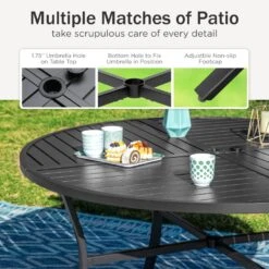 7-Piece Patio Dining Set For Backyard With Bullseye Pattern Chairs And Round Table-Phi Villa -Phi Villa 2024.4.22 PV 409 3 420e7098 842b 4928 b775 e8f509c8a03e