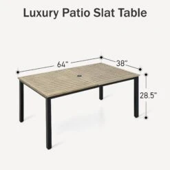 7-Piece Patio Dining Set With Upgraded Textilene Padded Chairs And Wood-grain Table-PHI VILLA 30 7-Piece Patio Dining Set With Upgraded Textilene Padded Chairs And Wood-grain Table-PHI VILLA -Phi Villa 2024.4.29 E02GF140 N 4 aa726687 6326 45cf 8713 c244f0b005af