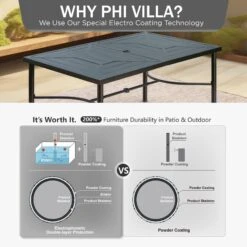 Phi Villa Patterned Outdoor Metal Rectangle Dining Table 18 Phi Villa Patterned Outdoor Metal Rectangle Dining Table -Phi Villa 2024.4.3 PV 410 1