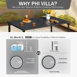 7-Piece Patio Dining Set With Enlarged Table & Textilene Swivel Chairs For Garden,Deck Phi Villa 16 7-Piece Patio Dining Set With Enlarged Table & Textilene Swivel Chairs For Garden,Deck Phi Villa -Phi Villa 2024.5.16 PV 428 N 1