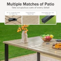 7-Piece Patio Dining Set With Upgraded Textilene Padded Chairs And Wood-grain Table-PHI VILLA 38 7-Piece Patio Dining Set With Upgraded Textilene Padded Chairs And Wood-grain Table-PHI VILLA -Phi Villa 2024.5.7 E02GF155 N 3 01f00a7e a556 4f98 869c b9e3e6dd3003