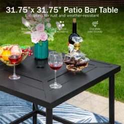 PHI VILLA 3/5 Piece Patio Bar Set Of 1 Steel Coffee Table & Textilene Swivel Bar Stools -Phi Villa 2024.6.5 PV 408 2 a34d6d34 15f3 4f29 854f b24ec3e7c8b4