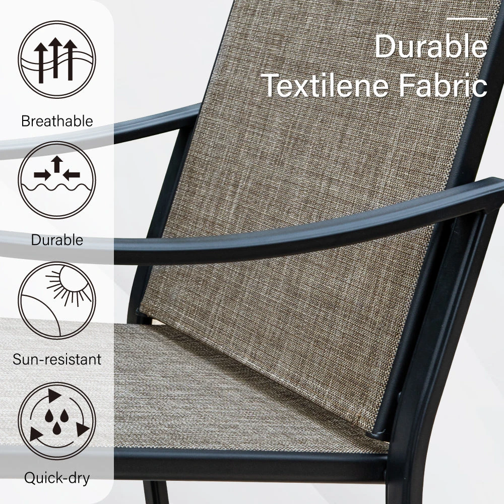 9-Piece Patio Dining Set Flat Expandable Table And Textilene Chairs For Deck Phi Villa 7 9-Piece Patio Dining Set Flat Expandable Table And Textilene Chairs For Deck Phi Villa - Image 5