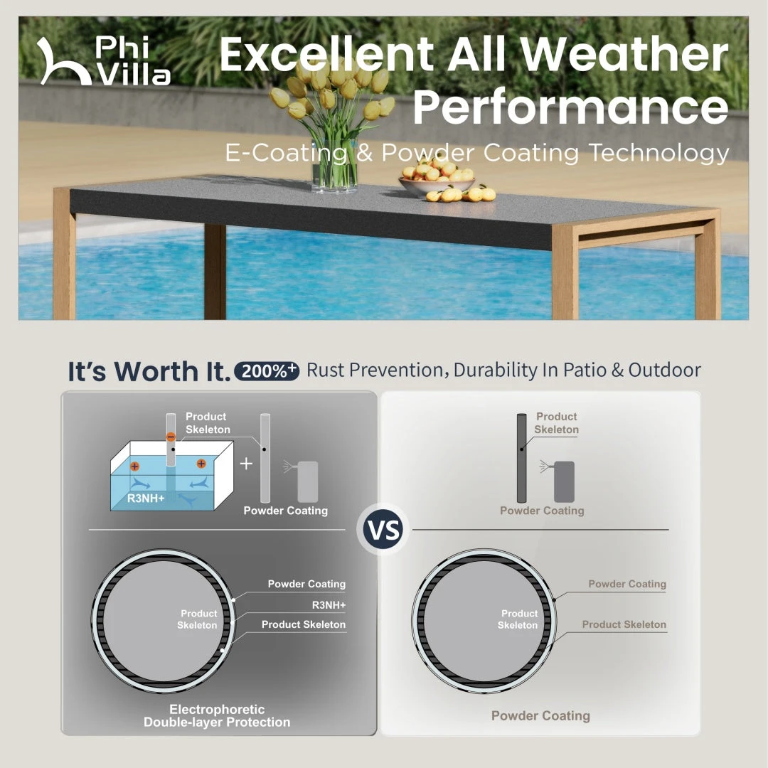 Phi Villa 3-Pcs Patio High Bar Set-Mirage Rope-art Stools & Sea Stone Tabletop Design 21 Phi Villa 3-Pcs Patio High Bar Set-Mirage Rope-art Stools & Sea Stone Tabletop Design - Image 19