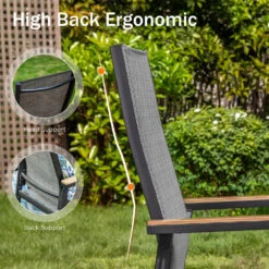 PHI VILLA Outdoor Aluminum Stackable Textilene Sling Chairs -Phi Villa 20 a7f2f01f 8c19 4754 9688 66f5b147f4f1