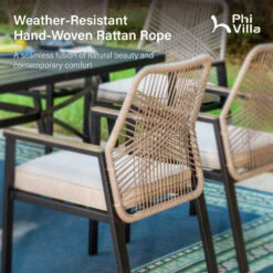 5/7-Piece Patio Dining Set With Patterned Round Table & Stylish Rattan Rope Chairs-Phi Villa 36 5/7-Piece Patio Dining Set With Patterned Round Table & Stylish Rattan Rope Chairs-Phi Villa -Phi Villa 24.8.16 06 67e79812 a7cb 473b b47b 4f8f4065b1ae