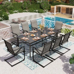 9-Pcs Patio Dining Set With Textilene C-spring Chair-Phi Villa 33 9-Pcs Patio Dining Set With Textilene C-spring Chair-Phi Villa -Phi Villa 240329 S9 45319 2 0000