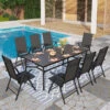 9-Piece Patio Dining Set With Foldable Textilene Chairs Phi Villa -Phi Villa 240711 S9 45317 0100.compose