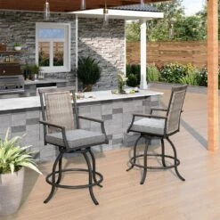 Phi Villa Outdoor Swivel Bar Stools With Rattan Backrest -Phi Villa 240715 1 E02GF131 0000.compose