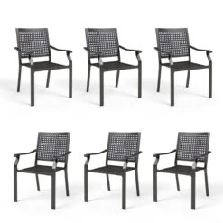 PHI VILLA Outdoor Fixed Steel Dining Chairs With Bullseye Flower Pattern - Set Of 2 35 PHI VILLA Outdoor Fixed Steel Dining Chairs With Bullseye Flower Pattern - Set Of 2 -Phi Villa 240902 3 E02GF135 0000.compose