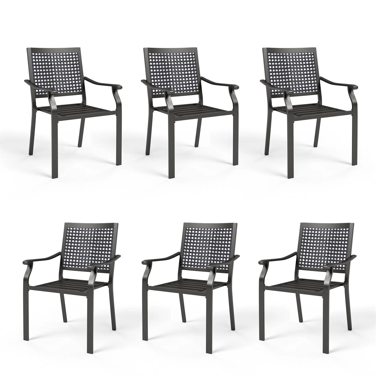 PHI VILLA Outdoor Fixed Steel Dining Chairs With Bullseye Flower Pattern - Set Of 2 16 PHI VILLA Outdoor Fixed Steel Dining Chairs With Bullseye Flower Pattern - Set Of 2 - Image 14
