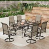 7-Pcs Patio Dining Set With Highback Padded Textilene Swivel Chairs For Deck, Backyard PHI VILLA 1 7-Pcs Patio Dining Set With Highback Padded Textilene Swivel Chairs For Deck, Backyard PHI VILLA -Phi Villa 25 0102 S7 492 0000