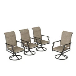 Patio Upgraded Padded High Back Dining Chairs For Porch, Deck, Backyard PHI VILLA -Phi Villa 25 0102 2E02GF116 SP 0000