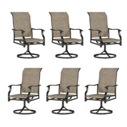 Patio Upgraded Padded High Back Dining Chairs For Porch, Deck, Backyard PHI VILLA -Phi Villa 25 0102 3E02GF116 SP 0000