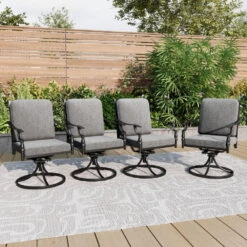 Phi Villa Calabash Patio Dining Chairs-Swivel Chairs & Fixed Chairs -Phi Villa 250228 2 E02GF167 SW 1 0000.compose