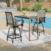 Phi Villa 3-Pcs Patio High Bar Set-Gray Textilene Swivel Stools & Sea Stone Tabletop Design -Phi Villa 250314 18 SB3 48508 0000.compose