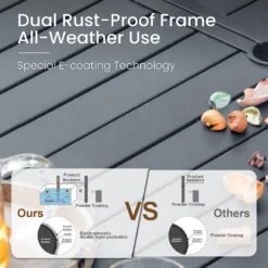 Phi Villa 7-Piece Patio Dining Set With 6 Fixed Stackable Chairs & Enlarged Steel Rectangle Table -Phi Villa 2 2c5ae773 ea35 485c a59c 5ece95304fc8