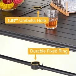 PHI VILLA 7-Piece Patio Dining Set 6 Stackable Chairs And Rectangle Table -Phi Villa 2 5eed0c86 f6c4 4835 b628 354a66ea5127