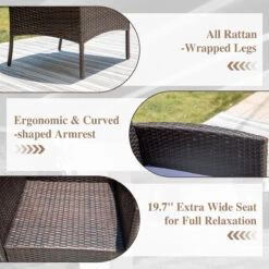 PHI VILLA 7-Piece Outdoor Dining Set With Rattan Cushioned Chairs & Steel Panel Table -Phi Villa 2 8286ca03 7bf4 475a ab38 ec14013b5d92