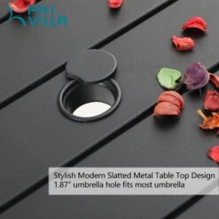 PHI VILLA 5-Piece Patio Dining Set With Round Steel Table & 4 Swivel Padded Textilene Chairs -Phi Villa 2 918e3868 ad0b 4317 806e 00afeb93e00e