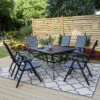 PHI VILLA 7-Piece Patio Outdoor Dining Set With Steel Rectangle Table & 6 Textilene Reclining Folding Chairs -Phi Villa 2 aa3ca22d fa5a 4fd2 a0ca 47e167275b97