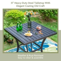 Phi Villa 31" Patio Square Bar Table With Umbrella Hole -Phi Villa 2 bb99d26a 15f0 4901 891d 9597f7649e07