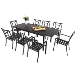 7/ 9-Piece Patio Dining Sets With Extendable Table And Stackable Chairs PHI VILLA -Phi Villa 2 cadbaca0 3380 4377 829b af3ae5a2cc1c