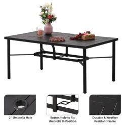 PHI VILLA 7-Piece Outdoor Patio Dining Set 6 Stackable Chairs And Rectangle Table -Phi Villa 3 31360704 c434 4a42 971e 1d64c76f4bde