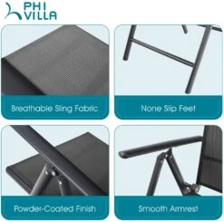 Phi Villa Patio 7/9 Piece Dining Set With Black Folding Sling Chairs & Steel Table 19 Phi Villa Patio 7/9 Piece Dining Set With Black Folding Sling Chairs & Steel Table -Phi Villa 3 363b2b5d 515e 416f 947a 1eb171d1e336