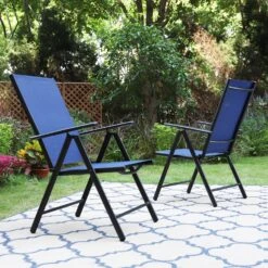 Phi Villa Folding Sling Dining Chair Aluminum & Steel Frame, Set Of 2 -Phi Villa 3 6b882589 6825 499d 8853 b47ca70f9a88