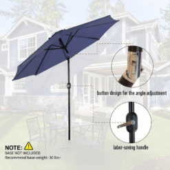 PHIVILLA 9ft Manual-tilted Outdoor Patio Umbrella With Crank Handle -Phi Villa 3 b27c25ea fea1 4002 9b6b 9129925474fa