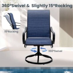 5-Piece Patio Dining Set With Padded Swivel Chairs For Deck, Porch Phi Villa -Phi Villa 3 ba358f98 386d 4320 a05e 98bafd2e9e9b