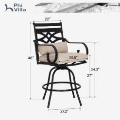 PHI VILLA Outdoor Steel Swivel Cushioned Bar Stools With Pillows -Phi Villa 407 PV 2024.6.17 7 40ff8e0b f238 4d34 aae0 f6a853fc9bb8
