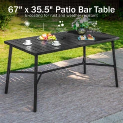 7-Pcs Bar Stool Set With Rattan Swivel Stools For Backyard-Phi Villa -Phi Villa 451 S 2 1