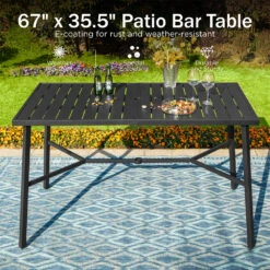 7-Piece Patio Bar Set With 6 Bar Stools For Poolside, Graden PH VILLA -Phi Villa 451 2 3deec677 23ce 4b67 9613 d0f5eae5d0e6