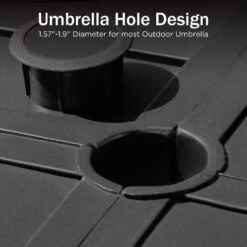 Phi Villa 60" Outdoor Metal Square Patio Dining Table With Umbrella Hole -Phi Villa 452 4 a732b479 cd31 40a1 aaa2 35629e381be0