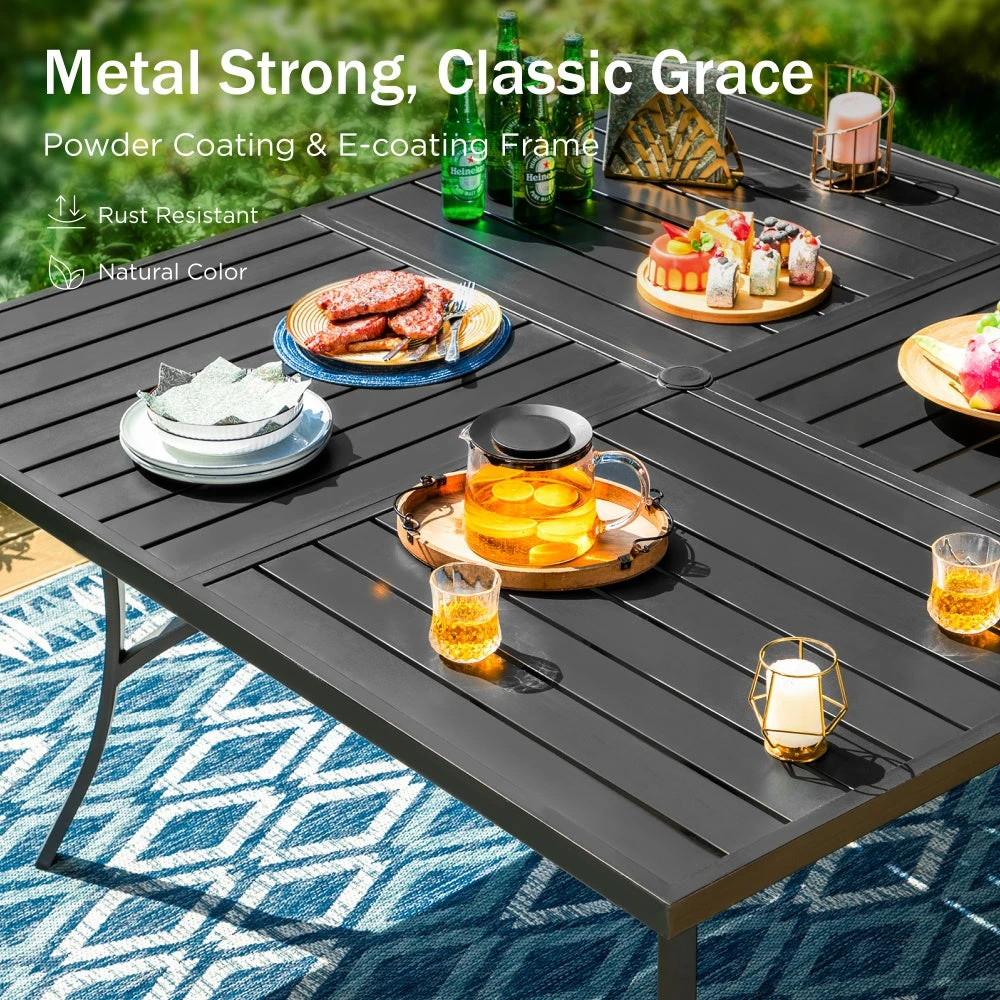 9-Pcs Patio Dining Set With Textilene C-spring Chair-Phi Villa 10 9-Pcs Patio Dining Set With Textilene C-spring Chair-Phi Villa - Image 8