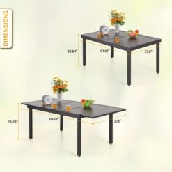 PHI VILLA 7-piece / 9-piece Patio Dining Sets Extendable Steel Table And Stackable Chairs -Phi Villa 4 2 c4d4d804 621d 4b5c bea3 ba5836d08069