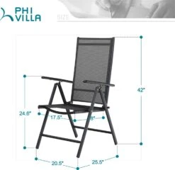 Phi Villa Folding Sling Dining Chair Aluminum & Steel Frame, Set Of 2 -Phi Villa 4 505ab7cd cd65 4235 b0a3 e853ae4d279c