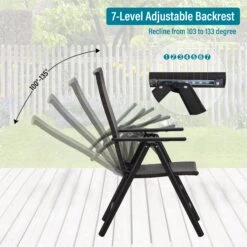 Phi Villa Folding Rattan Dining Chair Aluminum & Steel Frame Set Of 2 -Phi Villa 4 564632f9 a028 4ef8 bc7c 55c67185542c