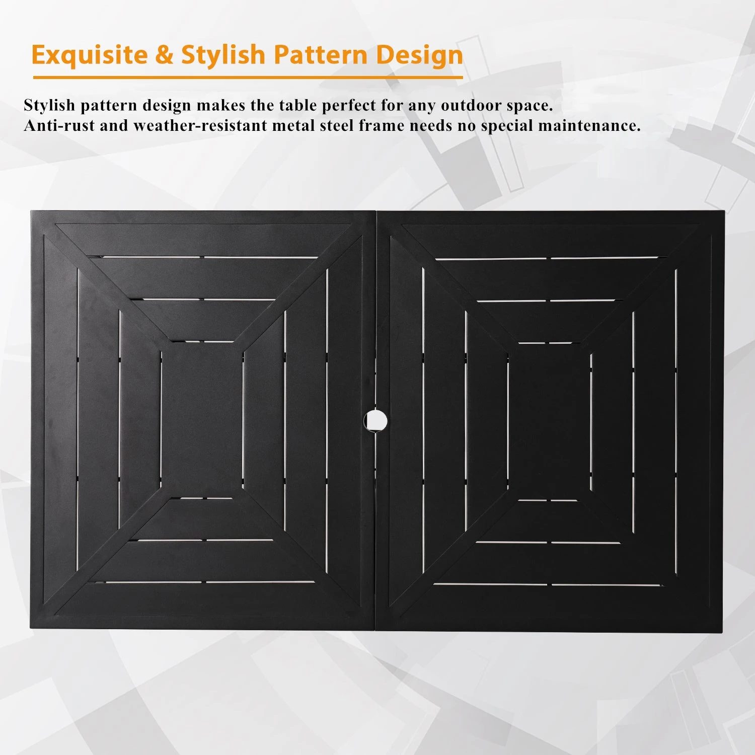 Phi Villa Patterned Outdoor Metal Rectangle Dining Table 8 Phi Villa Patterned Outdoor Metal Rectangle Dining Table - Image 6