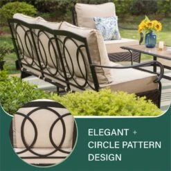 Phi Villa 9-Seat Outdoor Steel & Rattan Conversation Sofa Set With Leather Grain Fire Pit Table -Phi Villa 4 b029b687 b4c3 4ae5 821f 75d4546d41a9