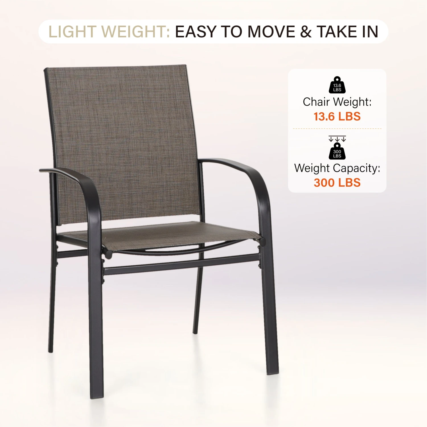 PHI VILLA 7 PCS Outdoor Dining Set 6 Textilene Fixed Chairs & Adjustable Table 6 PHI VILLA 7 PCS Outdoor Dining Set 6 Textilene Fixed Chairs & Adjustable Table - Image 4