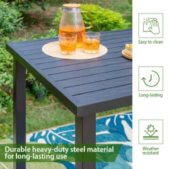 Phi Villa 56" Pub Rectangular Steel Bar High Table -Phi Villa 4 db2d0a57 a5cf 4e1e ab27 3250b08dc000