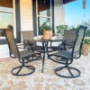 5-Piece Patio Dining Set With Padded Swivel Chairs For Deck, Porch Phi Villa