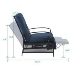 PHI VILLA Patio Lounge Chair Adjustable Metal Relaxing Recliner -Phi Villa 516TcYAkDcL. AC SL1001 95c5eccc 5fe4 4084 b0bd 5fd7973ea9d9