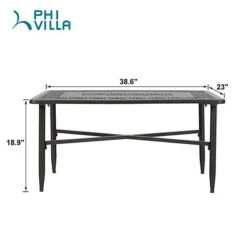 PHI VILLA Cast Aluminum Outdoor Patio Retro Tea Table 16 PHI VILLA Cast Aluminum Outdoor Patio Retro Tea Table -Phi Villa 51qhIJ8AReL. SX679